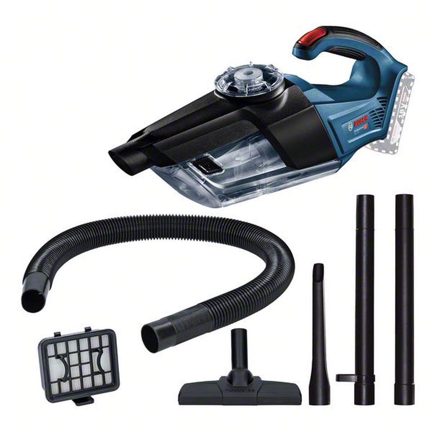Akumuliatorinis dulkių siurblys BOSCH GAS 18V-1 Solo, 18 V, 60 mbar, 0,7 l, be akumuliatoriaus-1