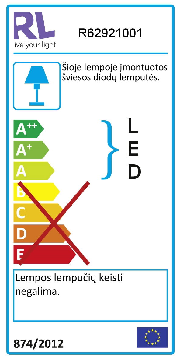 Lubinis LED šviestuvas REALITY CAMILLUS, 10 W-2