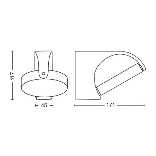 Sieninis LED lauko šviestuvas PHILIPS Mimosa, IP44, 7W, 4000K, 680lm, antracito sp., 11,7x12x17,1 cm - 4