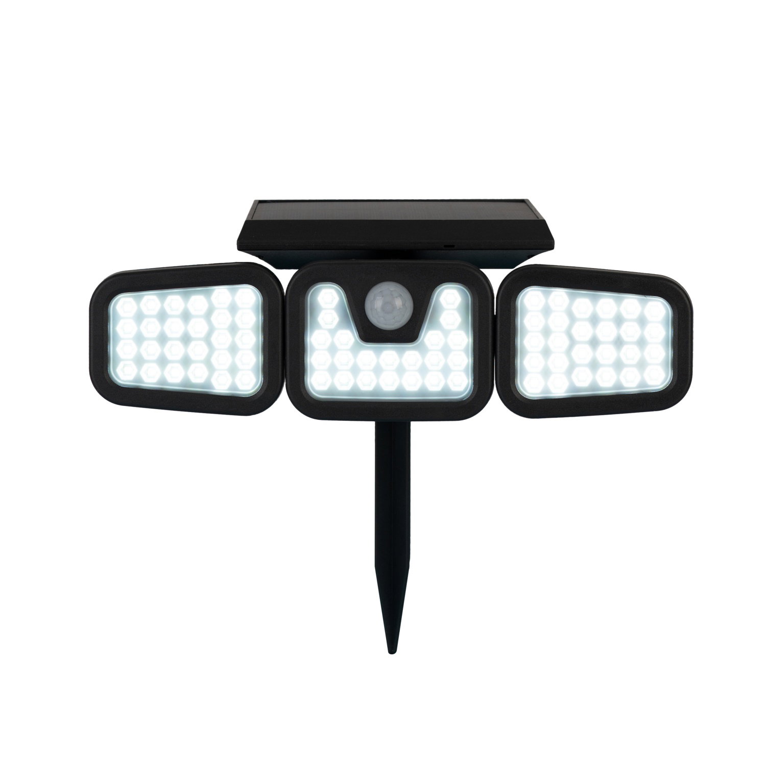 Įsmeigiamas LED lauko šviestuvas KAUFTEC, 74 LED, įkraunamas saulės energija, su judesio jutikliu-0