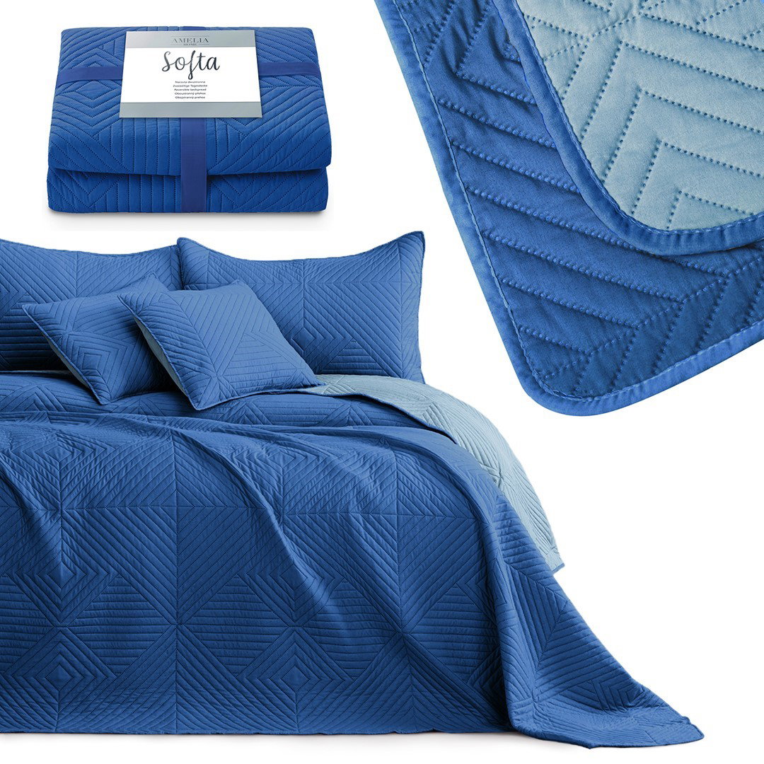 BONİSSA DANTELLİ PİKE-YATAK ÖRTÜSÜ 240x250 KREM-MAVİ - Kervan