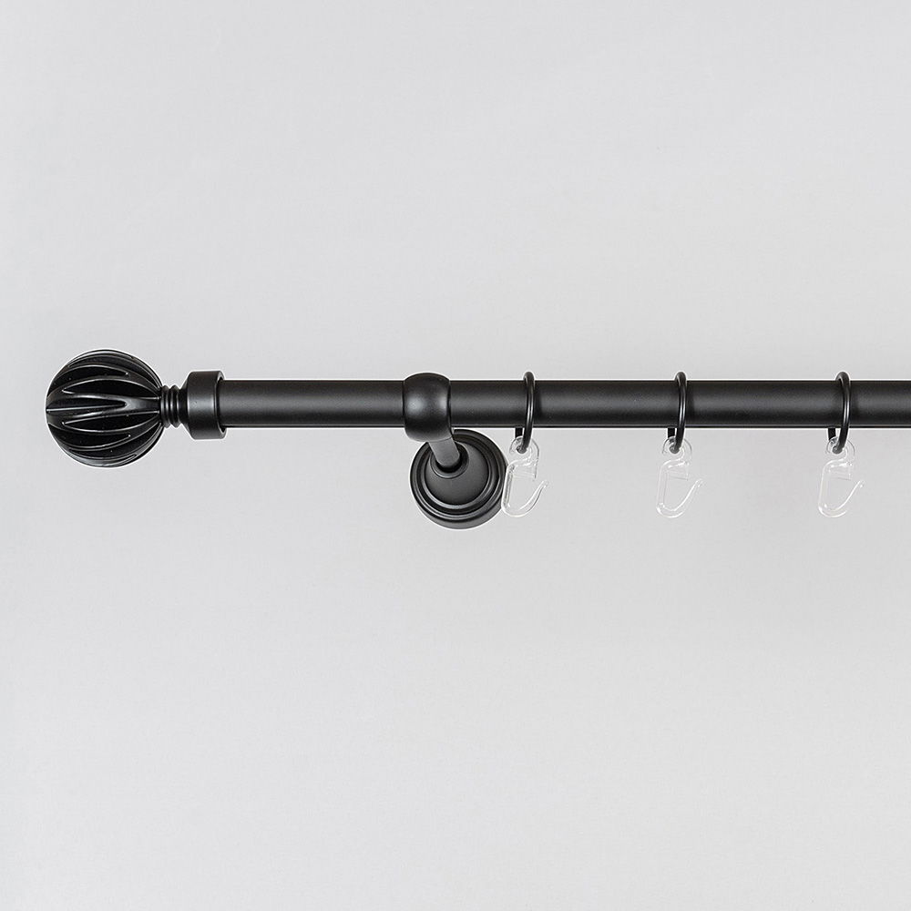 Metalinis karnizas MATERA, juodos sp., viengubas, 3,0 m, Ø 19 mm-2