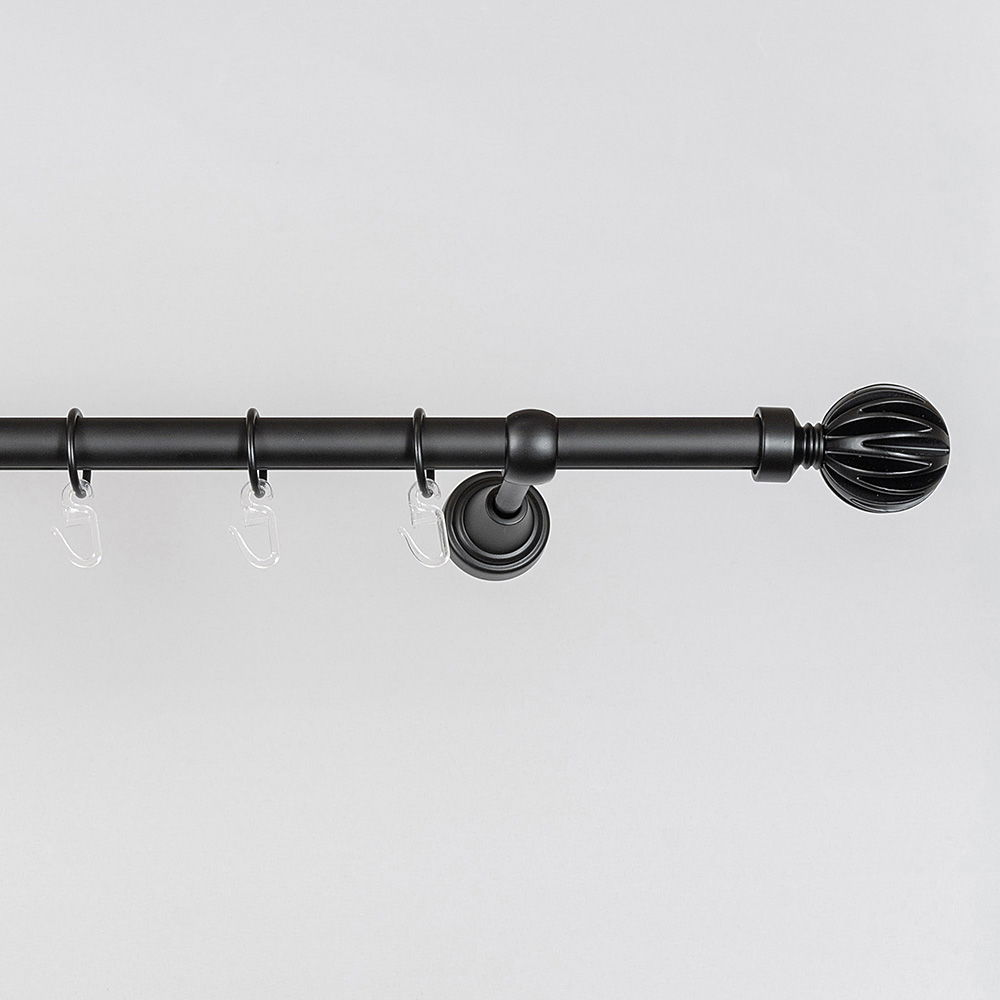 Metalinis karnizas MATERA, juodos sp., viengubas, 3,0 m, Ø 19 mm-1