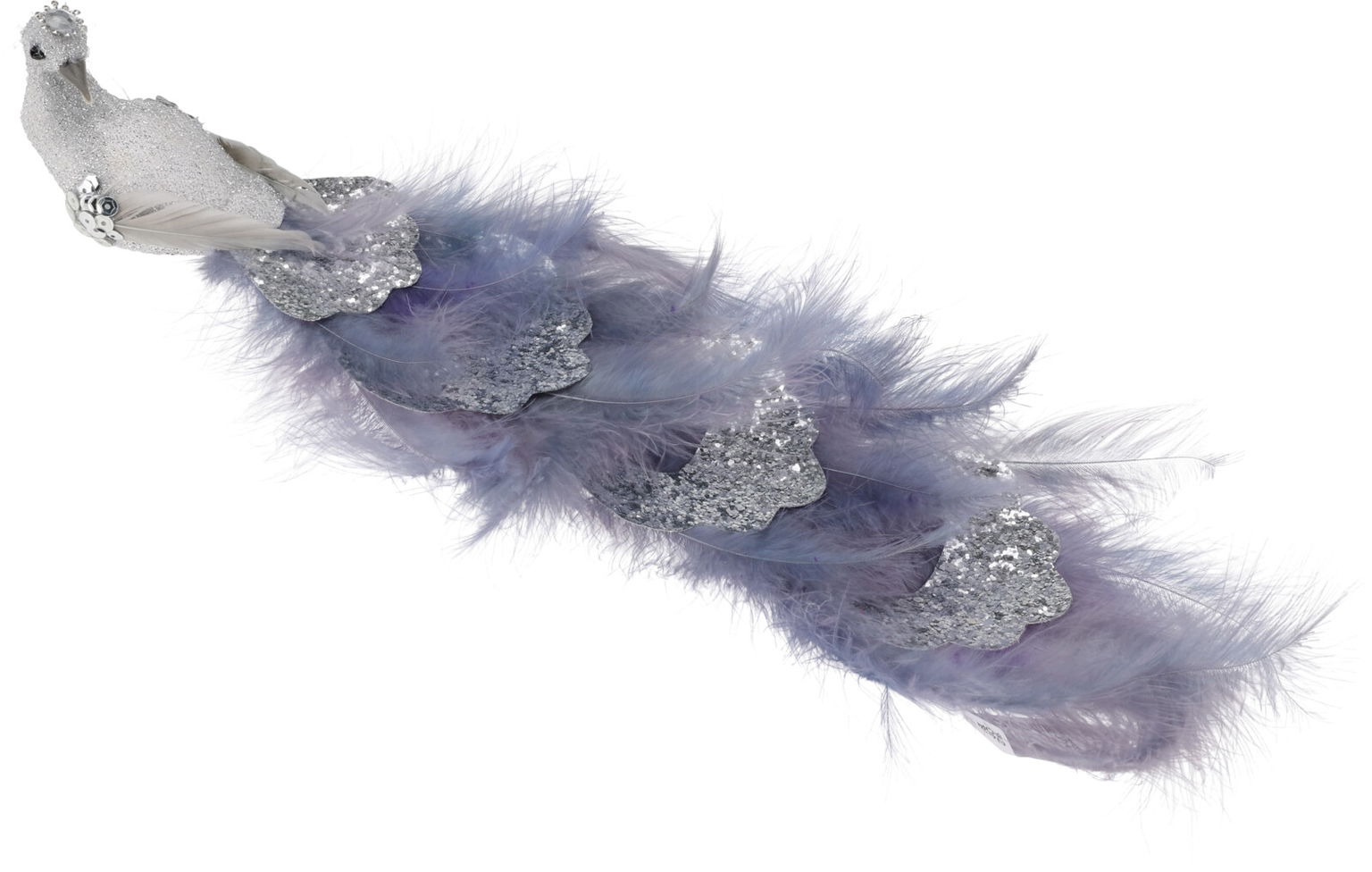Įsegama kalėdinė dekoracija PEACOCK, violetinės spalvos, 2 rūšys, 34 cm, 1 vnt - 4