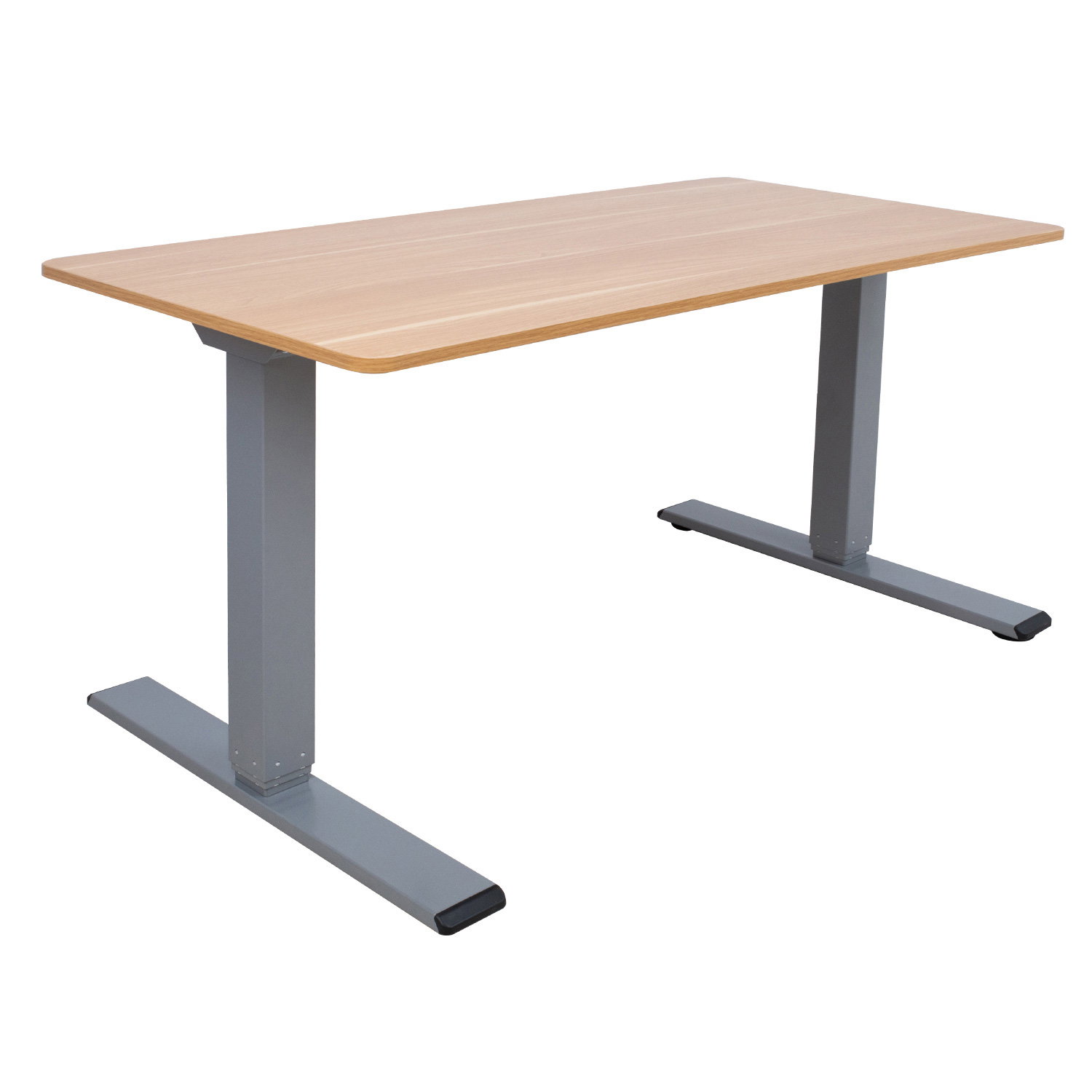 Rašomasis stalas su pakėlimo mechanizmu ERGO OPTIMAL, 140x70 cm, ažuolo/pilka-0