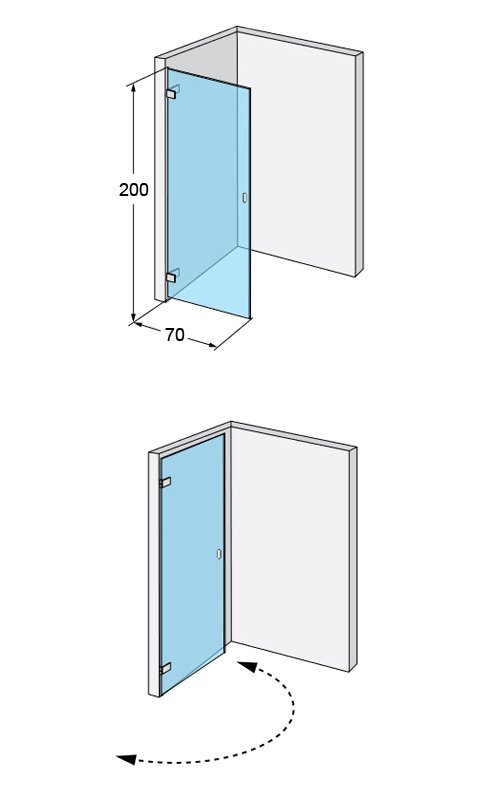 Dušo durys IDO DESIGN, 69.4 x 200 cm - 6