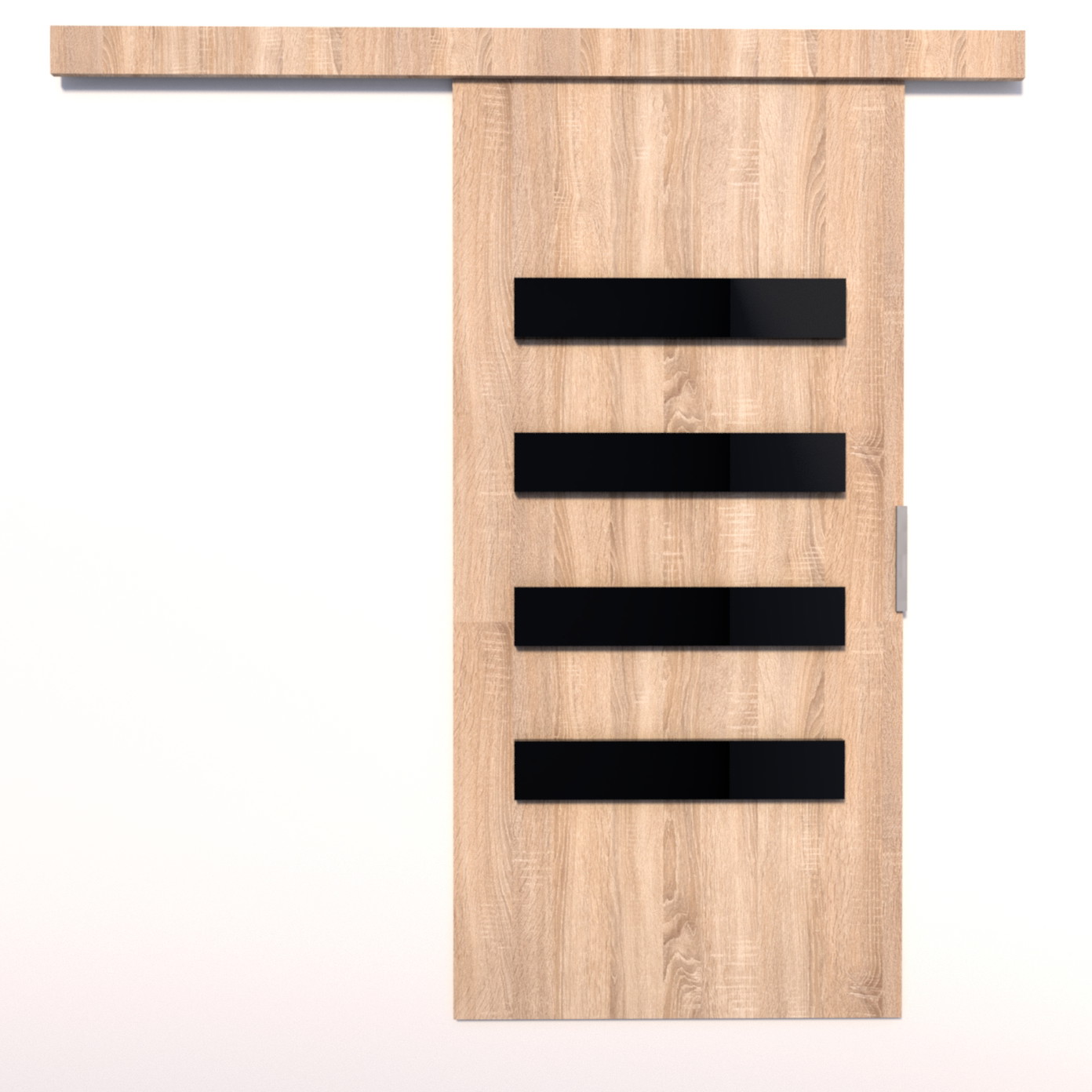 Stumdomos durys FORLI 106, 106 x 205 cm, ąžuolo/juoda-1