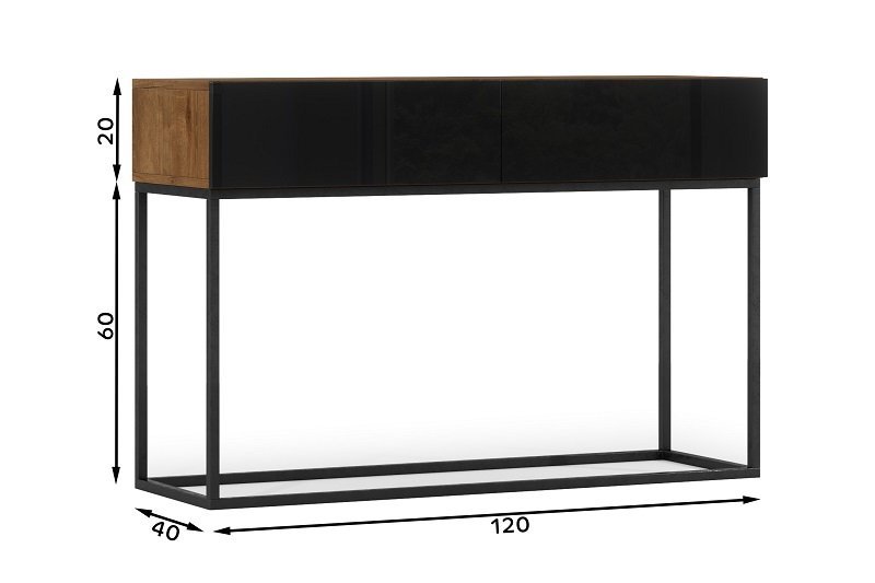 Konsolinis staliukas Avorio 120 cm, ąžuolo/juoda - 3
