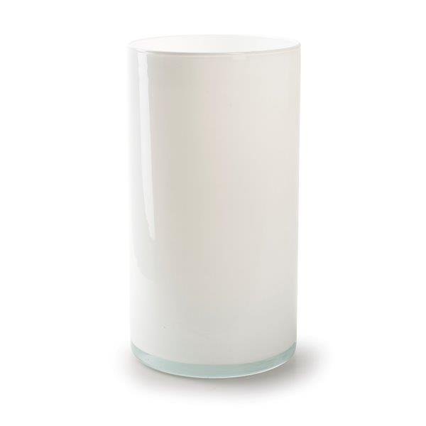 Stiklinė vaza ARTHUR, cilindrinė, baltos sp., 30 x 16 cm