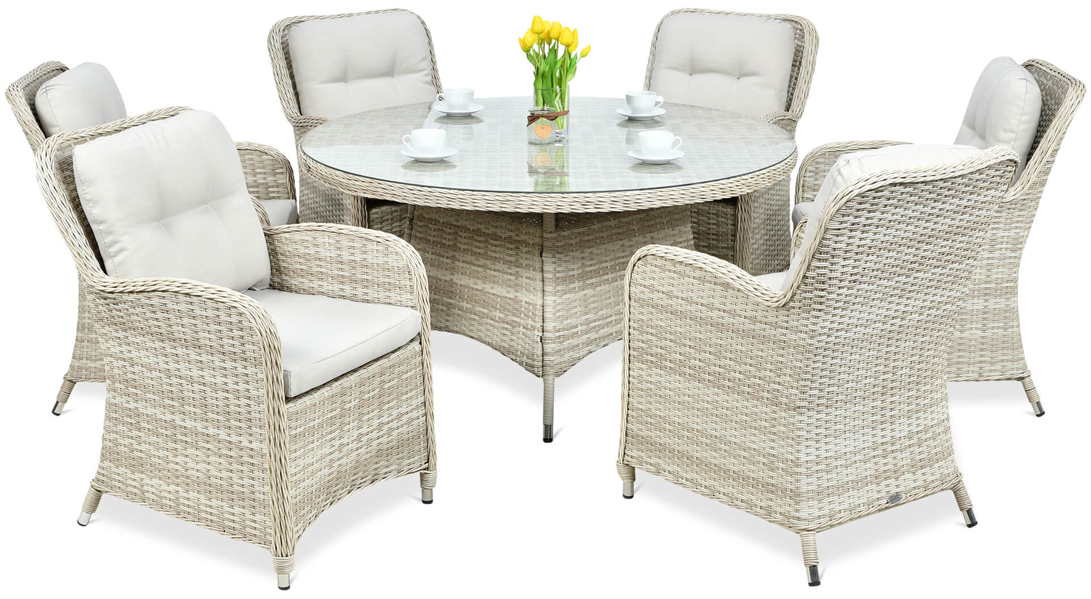Lauko baldų komplektas BARCELONA 6/140, Beige - 3