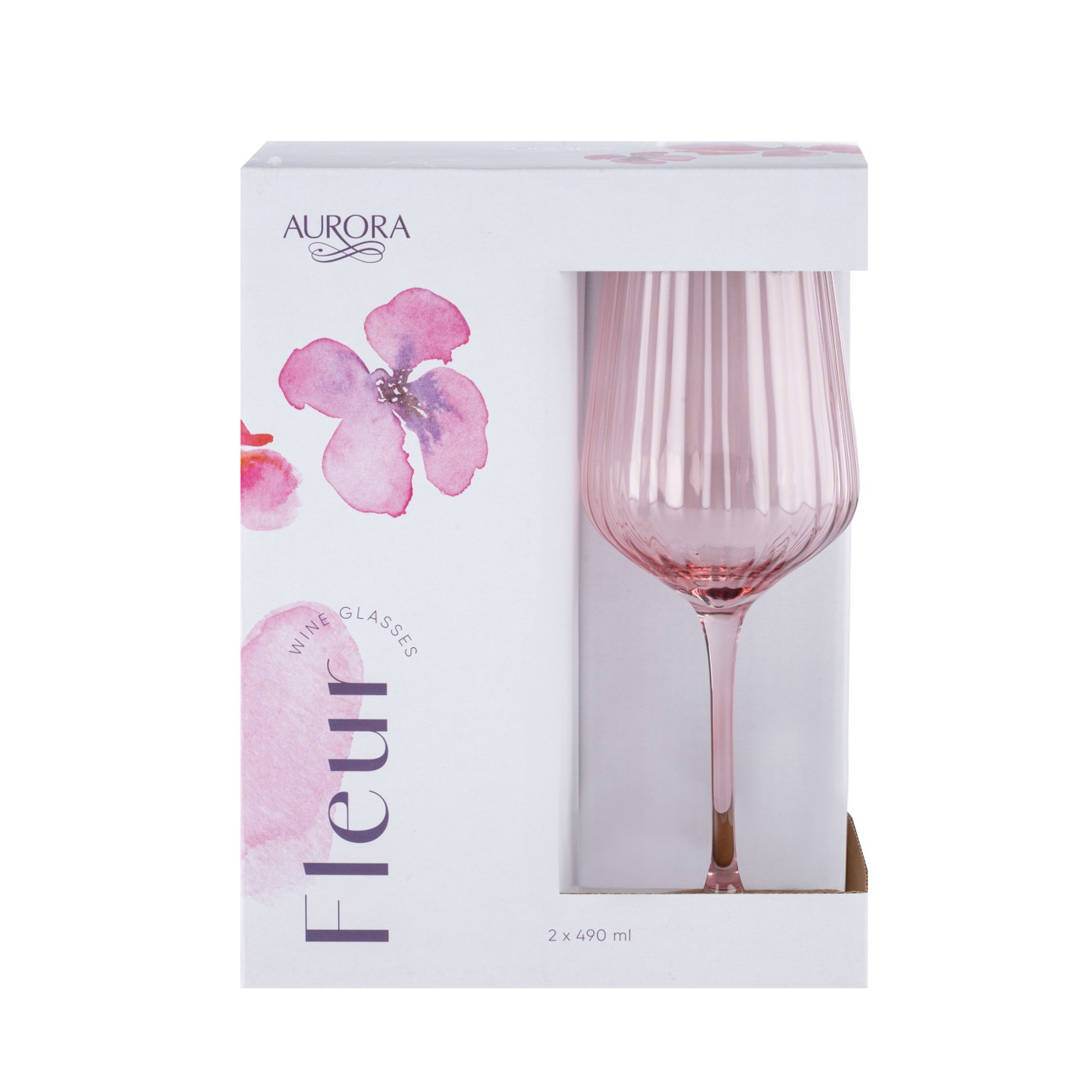 Vyno taurės AURORA LEY, rožinės sp., 490 ml, 2 vnt-1