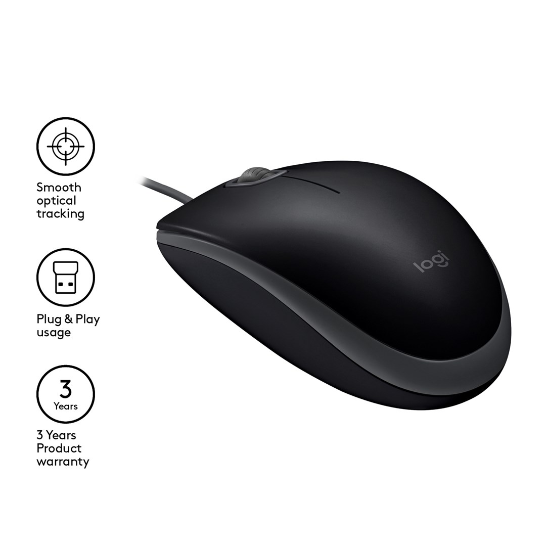 Kompiuterio pelė Logitech B110 Silent, juoda - 6