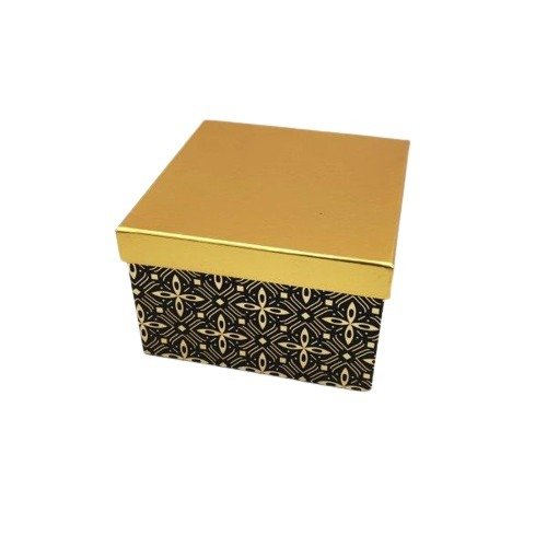 Dovanų dėžutė, auksiniu dangteliu, įv. spalvų, 25 x 25 x 15,5 cm