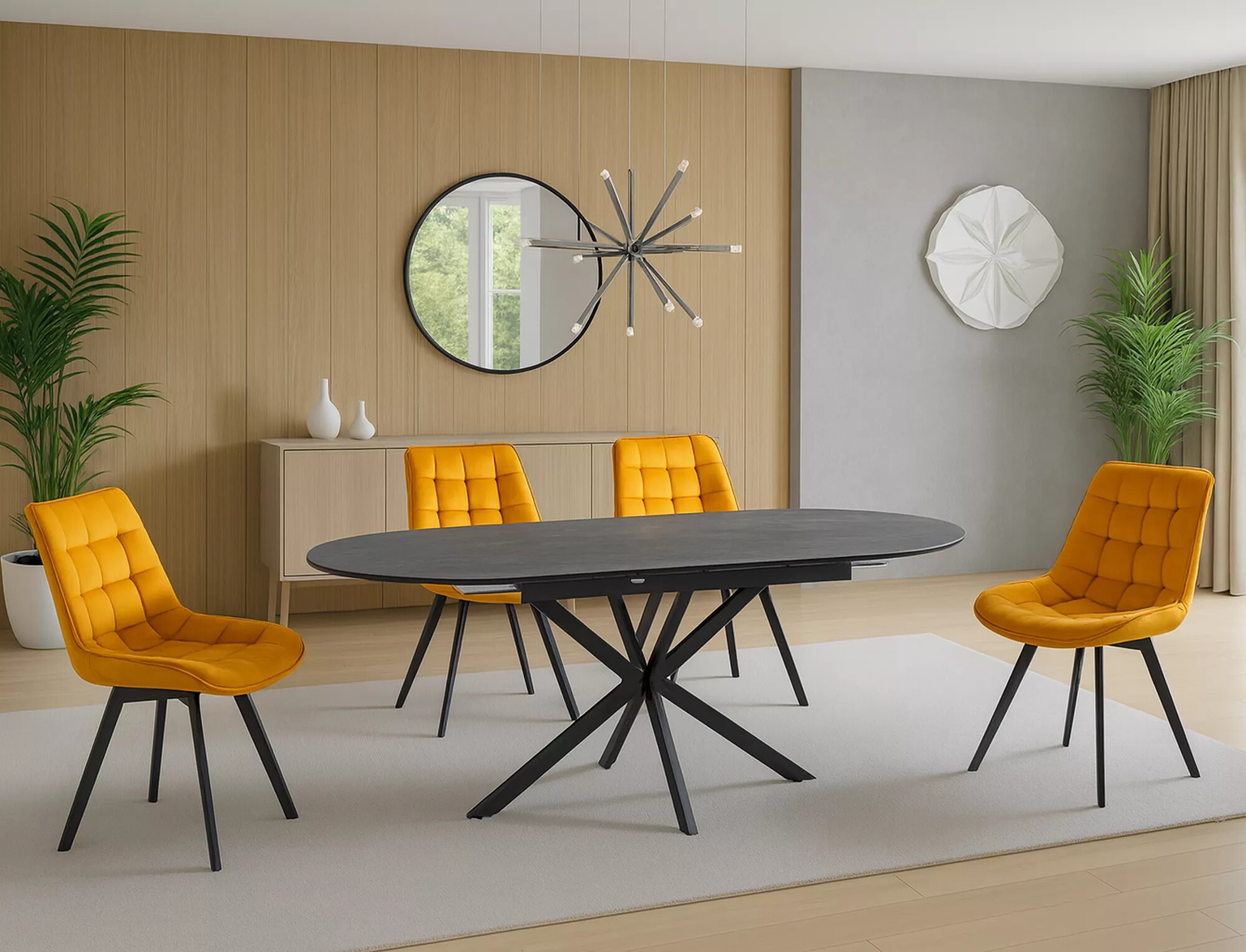 Valgomojo stalas Gaston Ceramic 140, 140 x 80 cm, pilka - 5