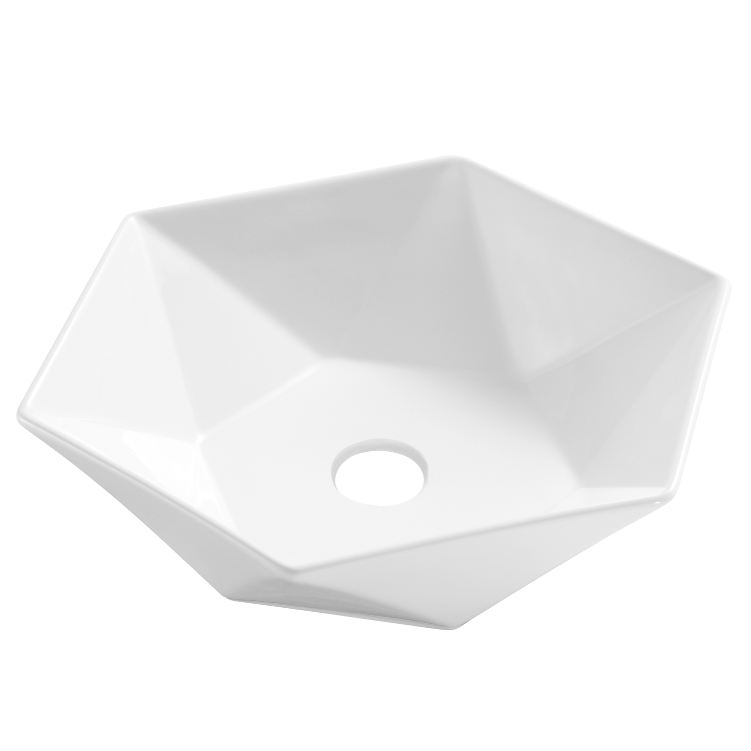 Vonios praustuvas Invena Naksos, keramika, 53.5 cm x 46.5 cm x 14.5 cm, balta-0