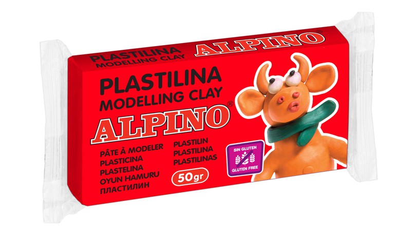 Plastilinas ALPINO, 50 g, raudonas-0