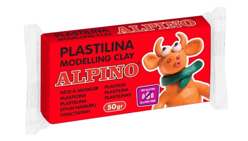 Plastilinas ALPINO, 50 g, raudonas