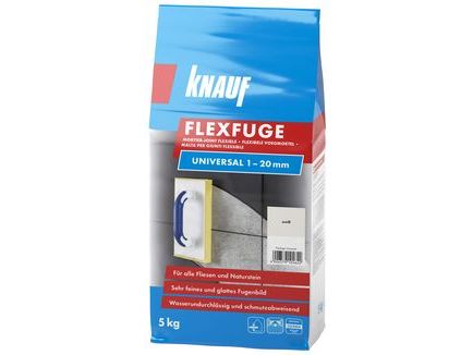 Plytelių siūlių glaistas KNAUF FLEXFUGE UNIVERSAL HELLBRAUN, 1-20 mm, šv. ruda sp., 5 kg-0