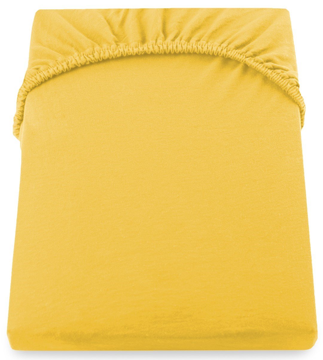 Jersey paklodė su guma Decoking AMBER Yellow, 90x200 cm - 2