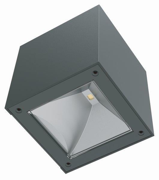 Sieninis LED lauko šviestuvas CUBE, įkraunamas saulės energija, 0.9 W-0