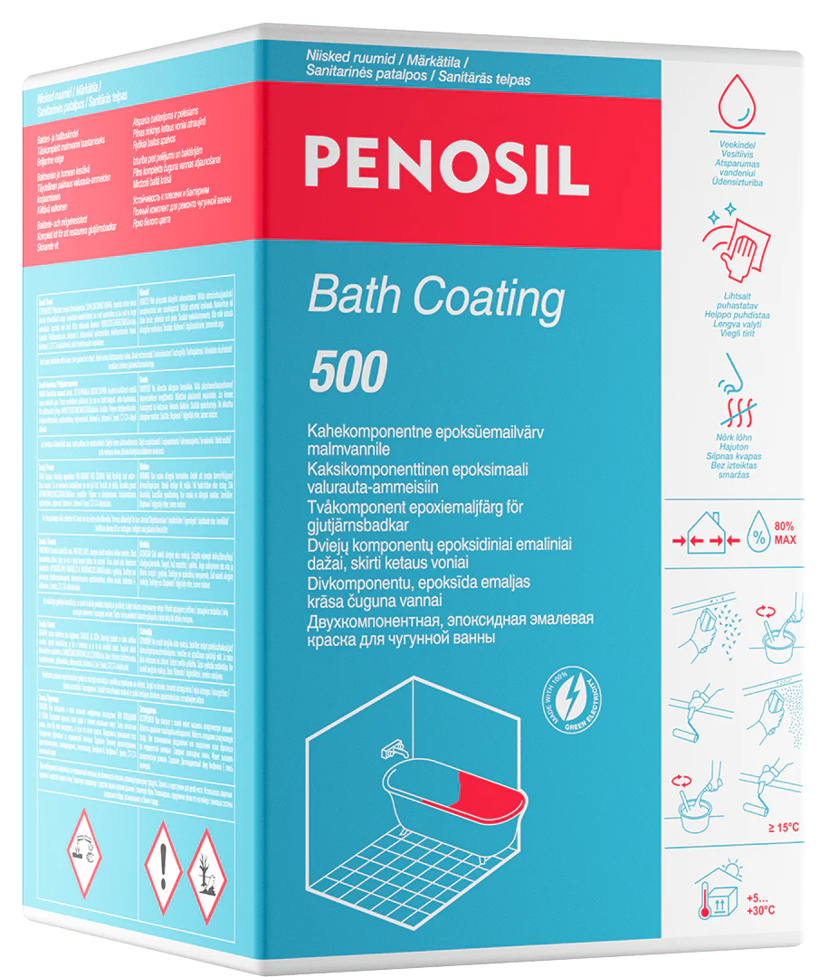 Ketaus vonių atnaujinimo rinkinys PENOSIL BATH COATING 500, 960 g-0