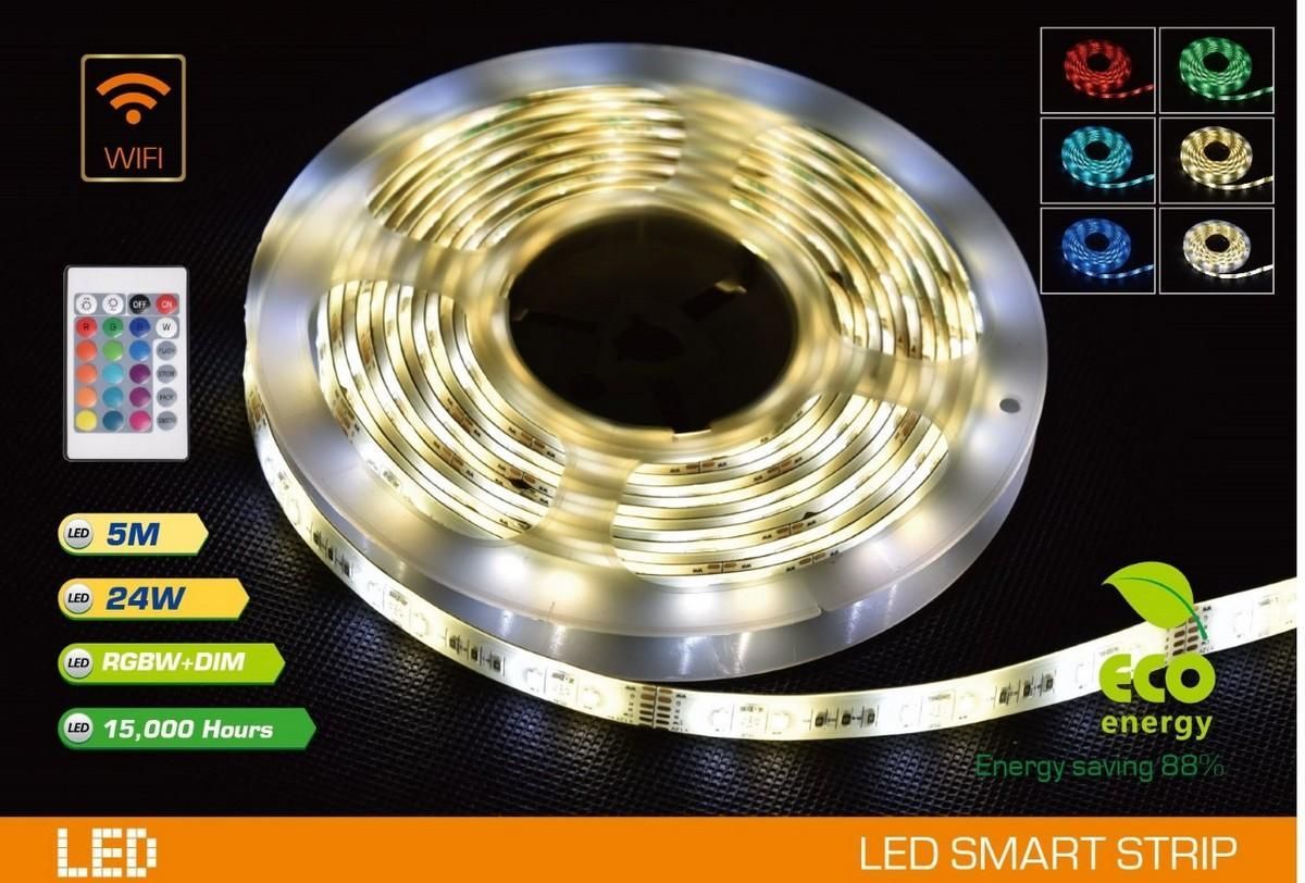 LED juostos rinkinys SPECTOR LIGHT, 24W, RGB+W, dimeriuojamas, Smart Wi-Fi + pultelis, 5 m, 60 LED/m-1