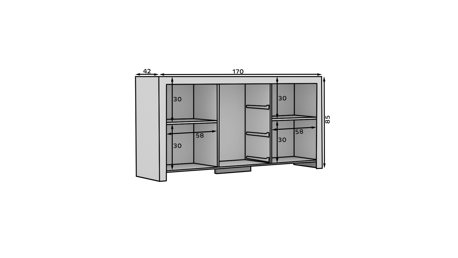 Komoda CESIRO 3SZ2D, balta - 5