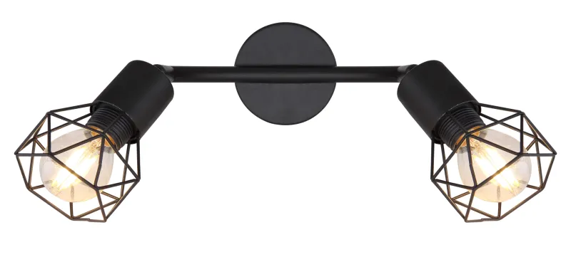 Taškinis šviestuvas GLOBO XARA, 2xE14 max 2x40W, metalinis, juodos sp. 8x18x22cm - 4