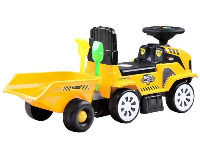 Paspiriamas traktorius su priekaba, geltonas - 3