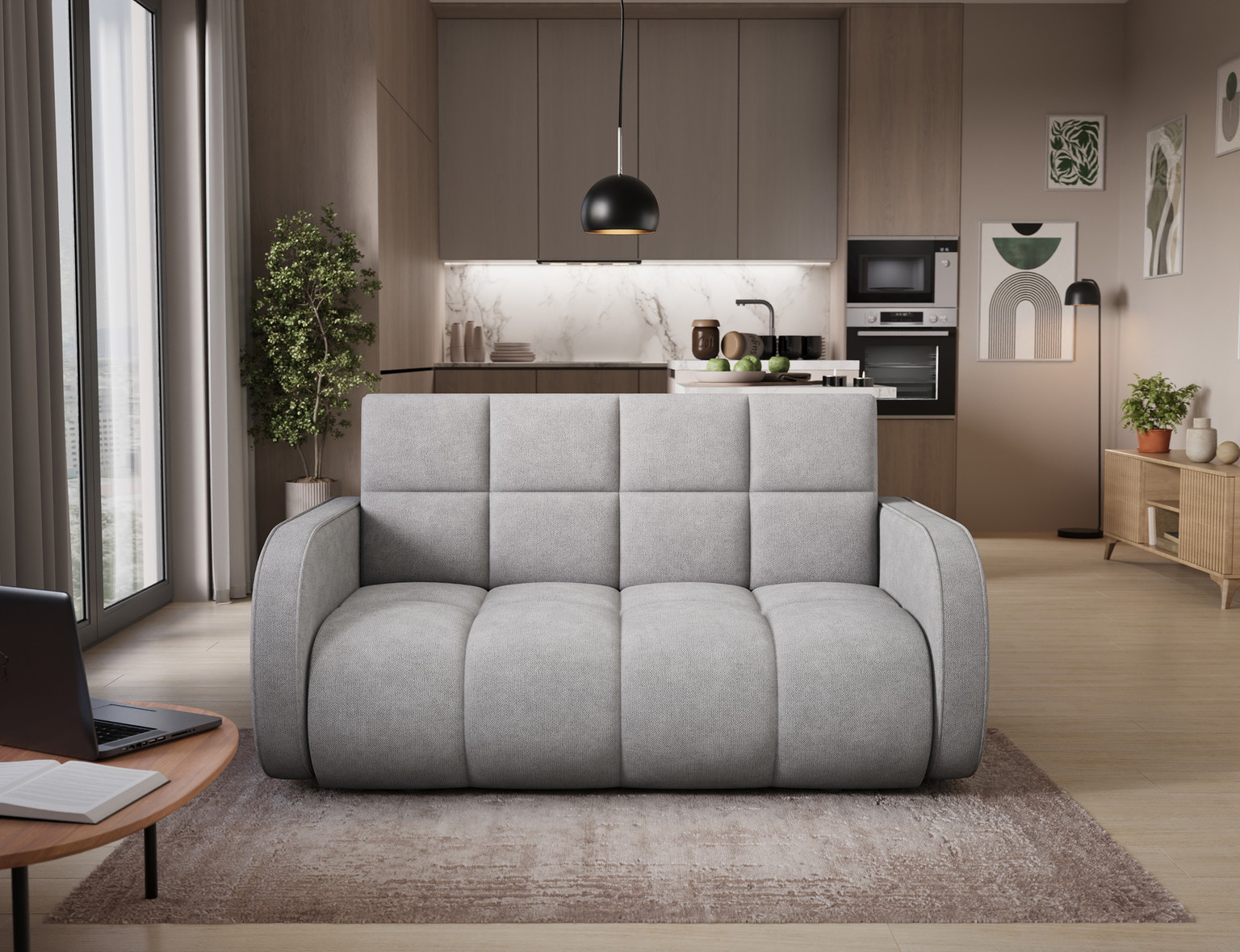 Sofa-lova Deverio, pilka sp., 154 x 103 cm x 83 cm-1