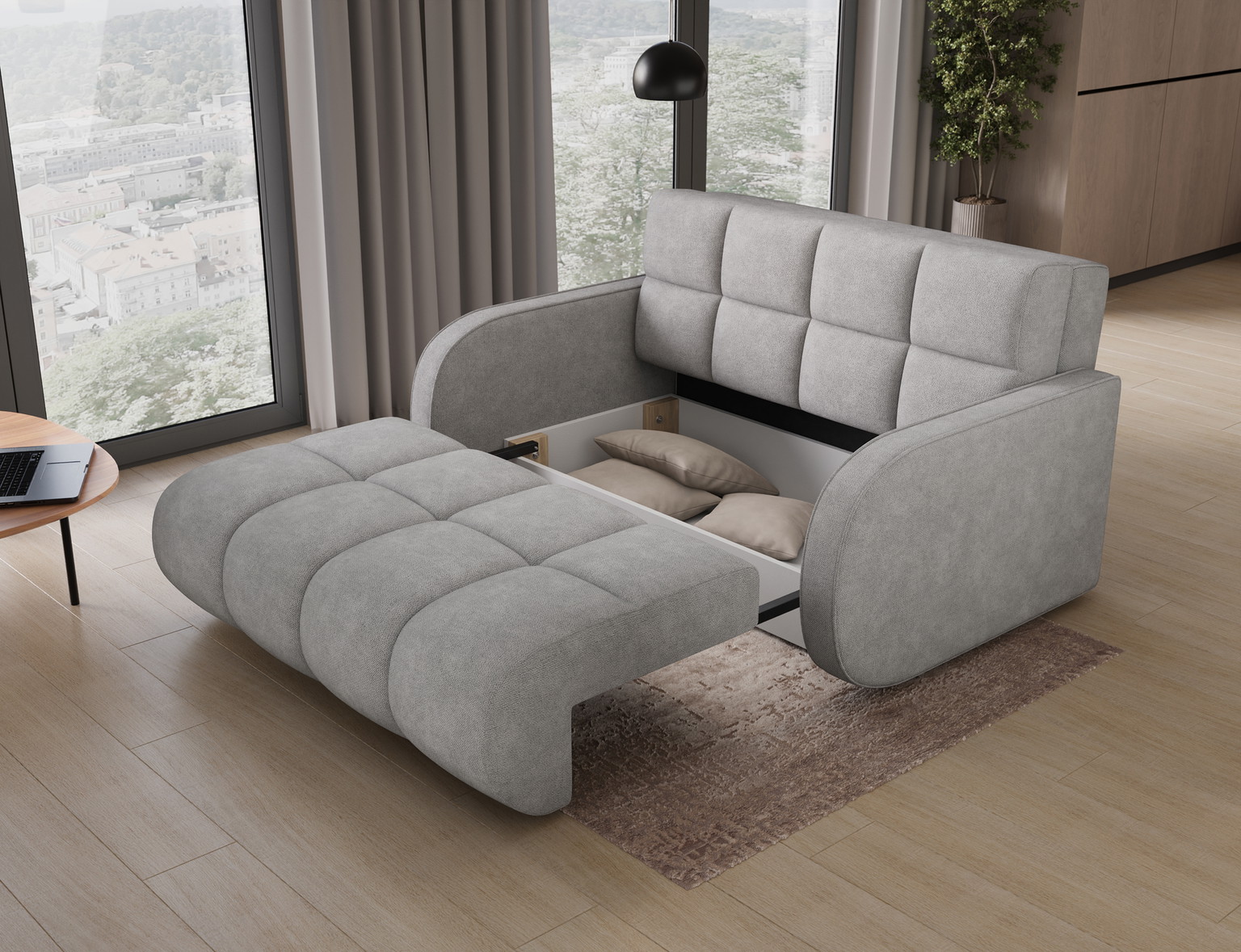 Sofa-lova Deverio, pilka sp., 154 x 103 cm x 83 cm - 6