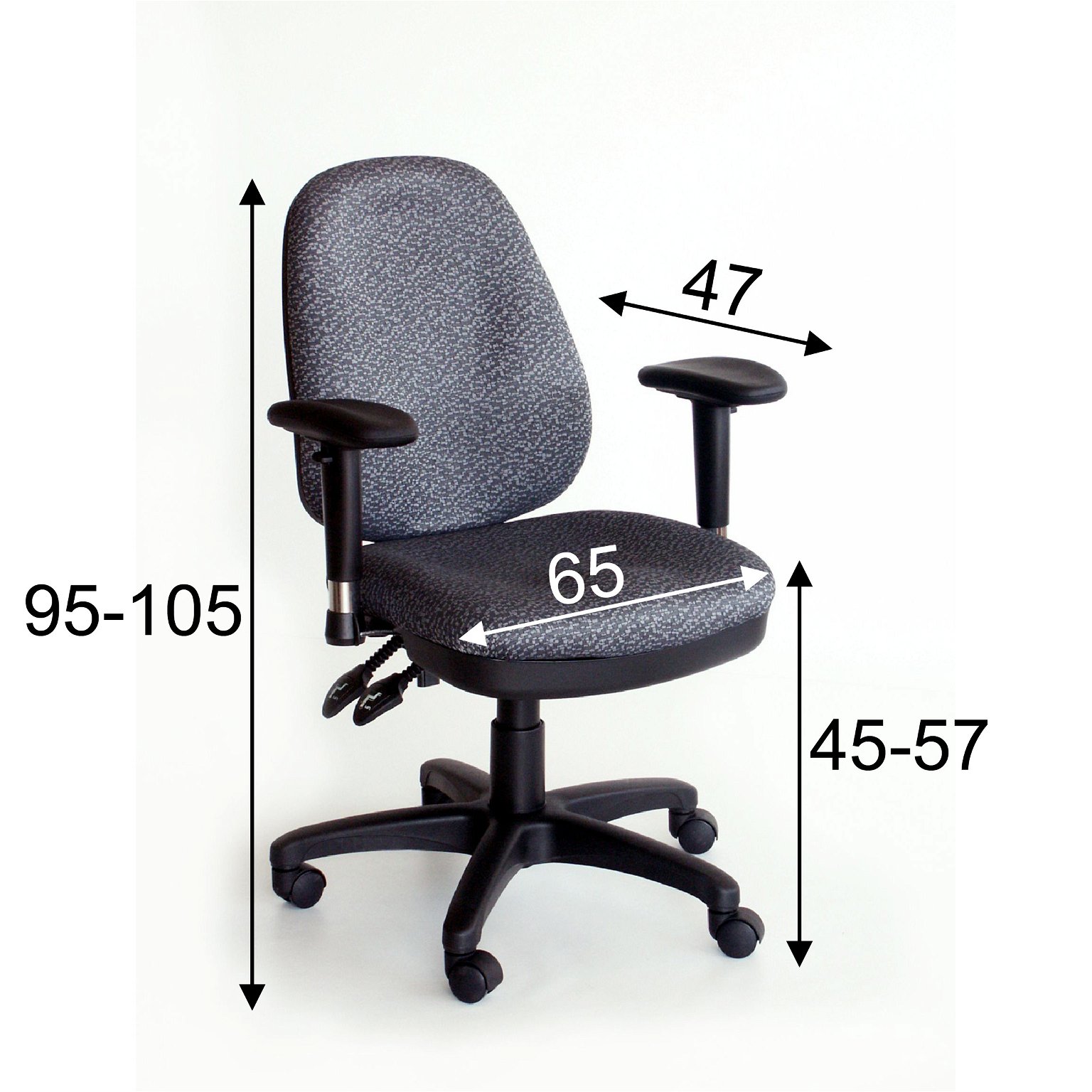 Biuro kėdė 421FGA-LUX, 65x47x96-106 cm, pilka - 2