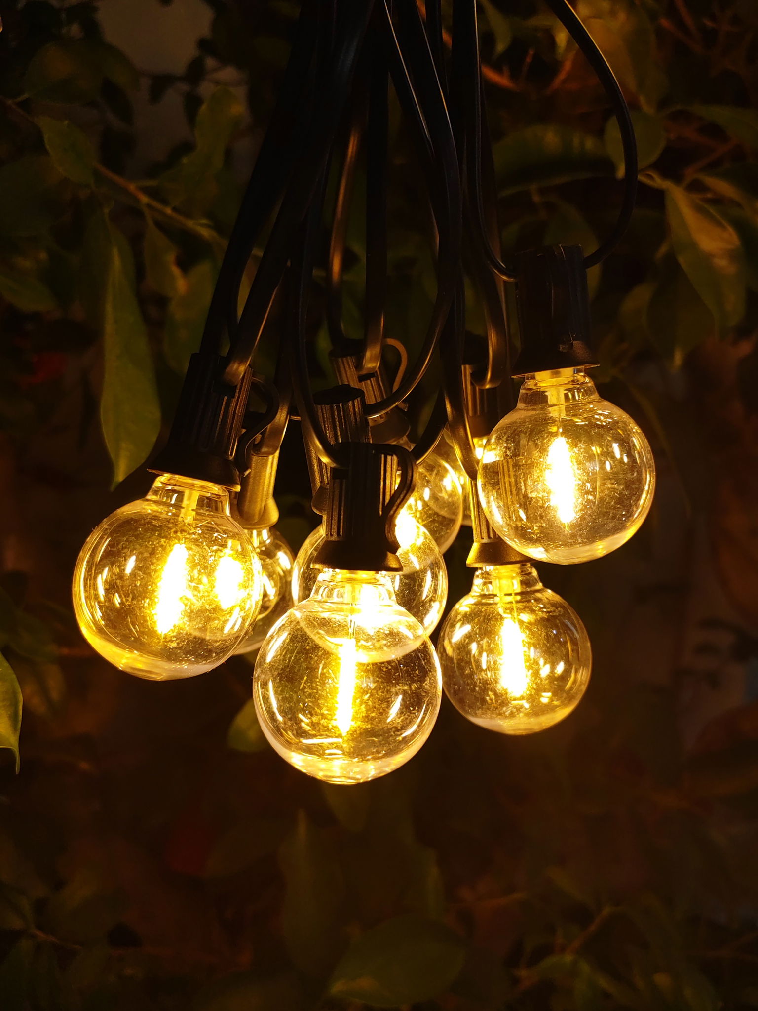 El. lauko girlianda PARTY BULBS FILAMENT, IP44, G45, 30 LED, šiltai baltos sp., 14,5 m-0