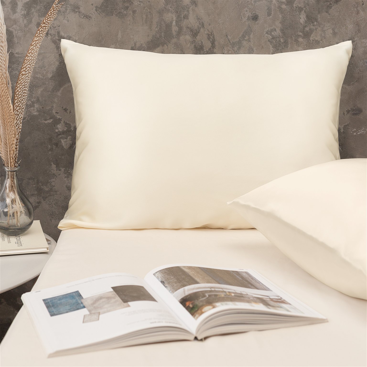 Šilkinis pagalvės užvalkalas „Cream“ 50 x 70 cm , kreminės sp.