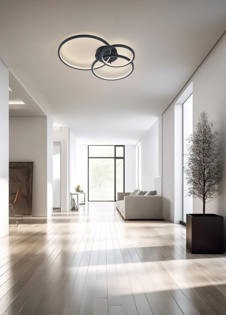 Išmanusis lubinis LED šviestuvas TRIO AARON, 36,5W 3000-6000K RGB 4200lm WIZ 10,5x79x64cm su pultu-1