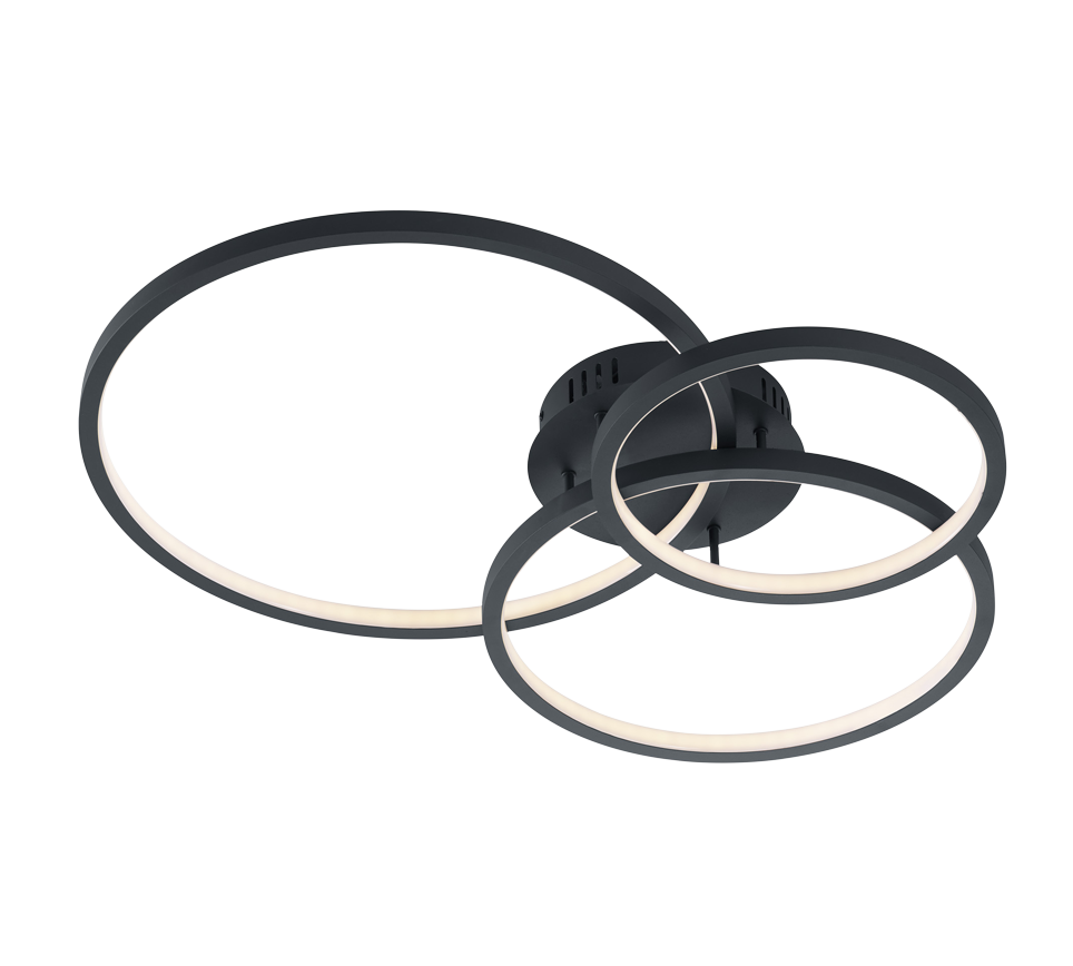 Išmanusis lubinis LED šviestuvas TRIO AARON, 36,5W 3000-6000K RGB 4200lm WIZ 10,5x79x64cm su pultu-0