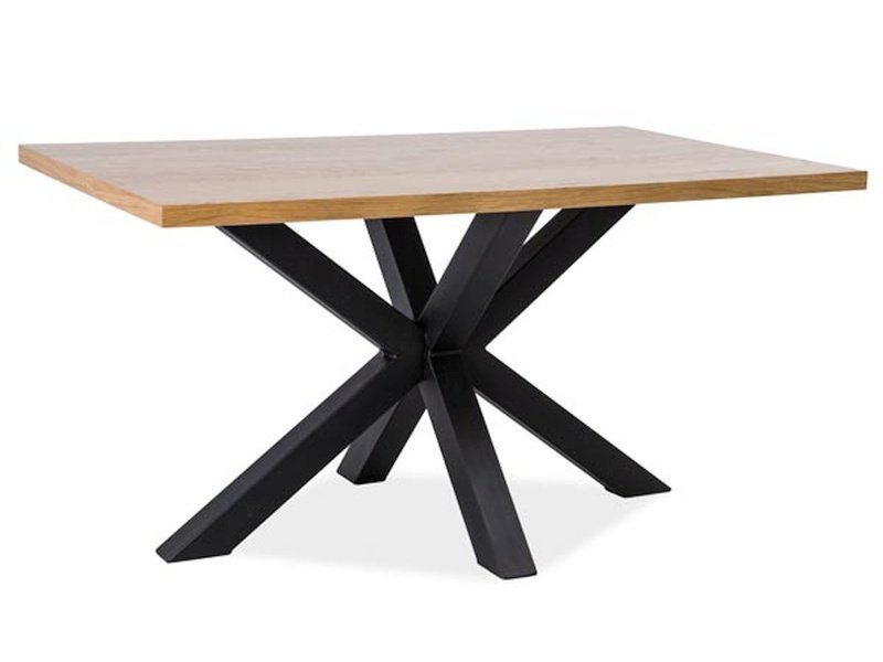 Valgomojo stalas CROSS, 180 x 90 cm, ąžuolo/juoda
