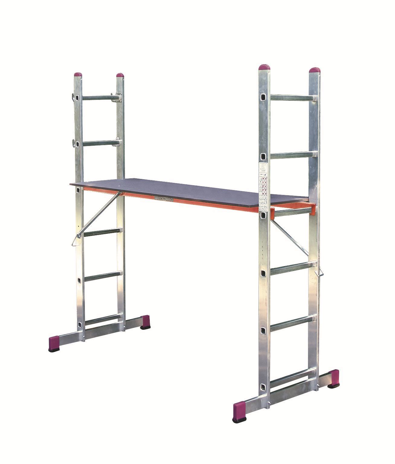 Pastolinės kopėčios KRAUSE, aliumininės, universalios, 2 x 6, darbinis aukštis - 375 cm-0