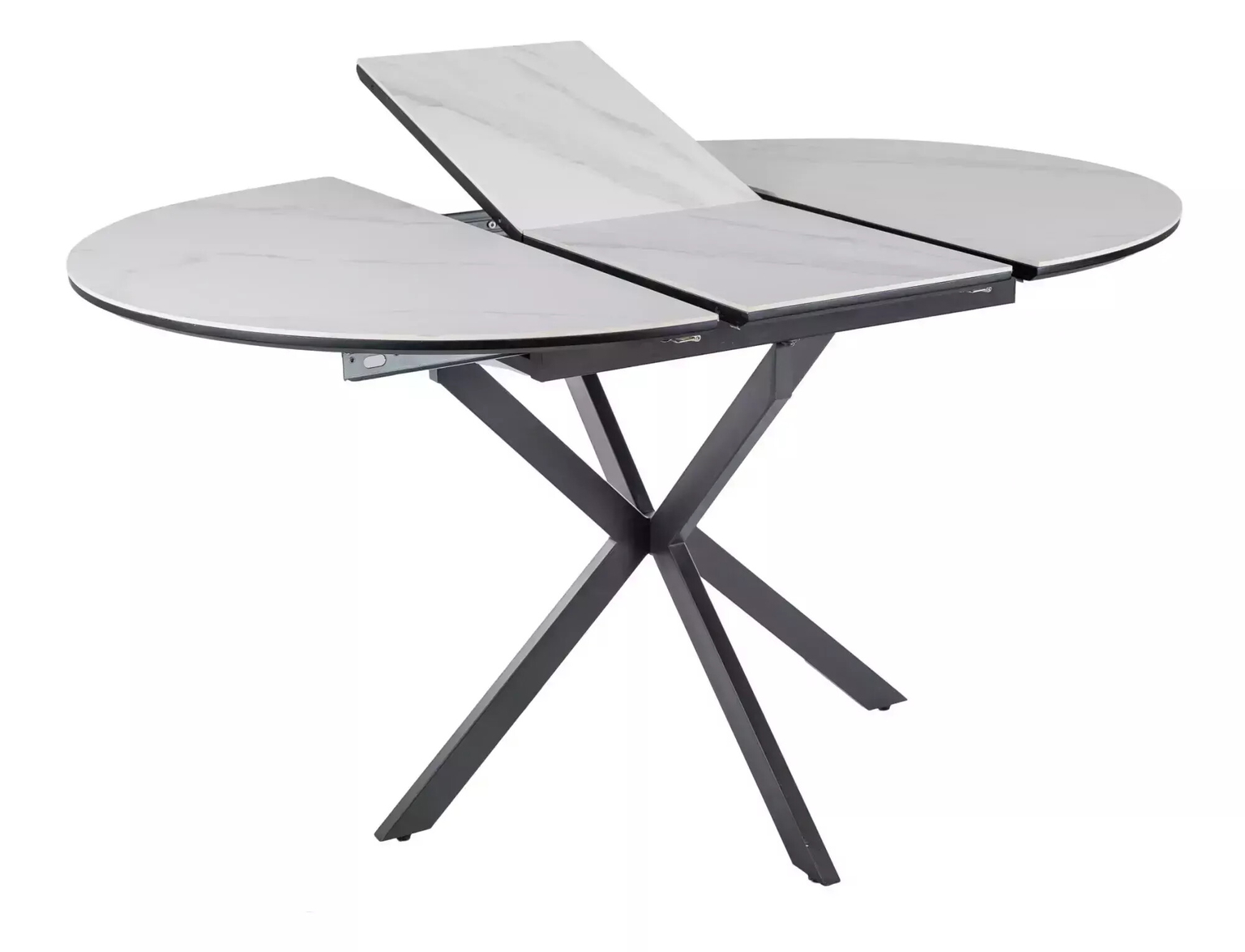 Valgomojo stalas Gaston Ceramic 100, 100-135 x 100 cm, balta-1