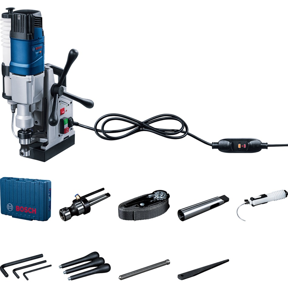 Elektrinis gręžtuvas BOSCH PRO GBM 50-2, 1200 W (su magnetiniu padu ir lagaminu)-0