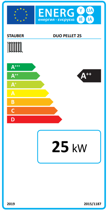 Granulinis, kombinuotas katilas STAUBER DUO PELLET, galia 25kW - 6