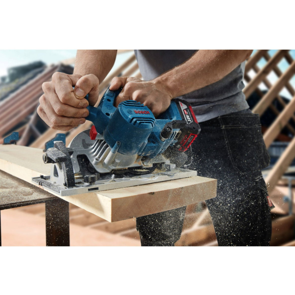 Akumuliatorinis diskinis pjūklas BOSCH PRO GKS 18V-57-2 solo, 18V (be akum., su L-BOXX)-1