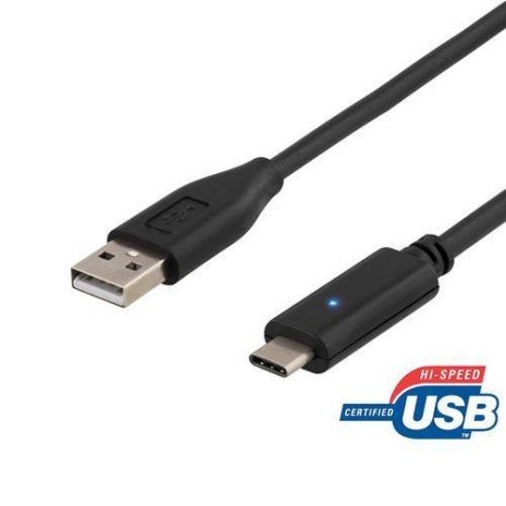 Kabelis DELTACO USBC-1004, USB 2.0 "C-A", 1m, juodos. sp