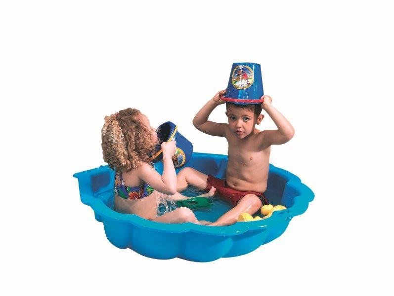 Smėlio dėžė - baseinas, kriauklės formos, mėlynos spalvos, 102 x 88 x 20 cm