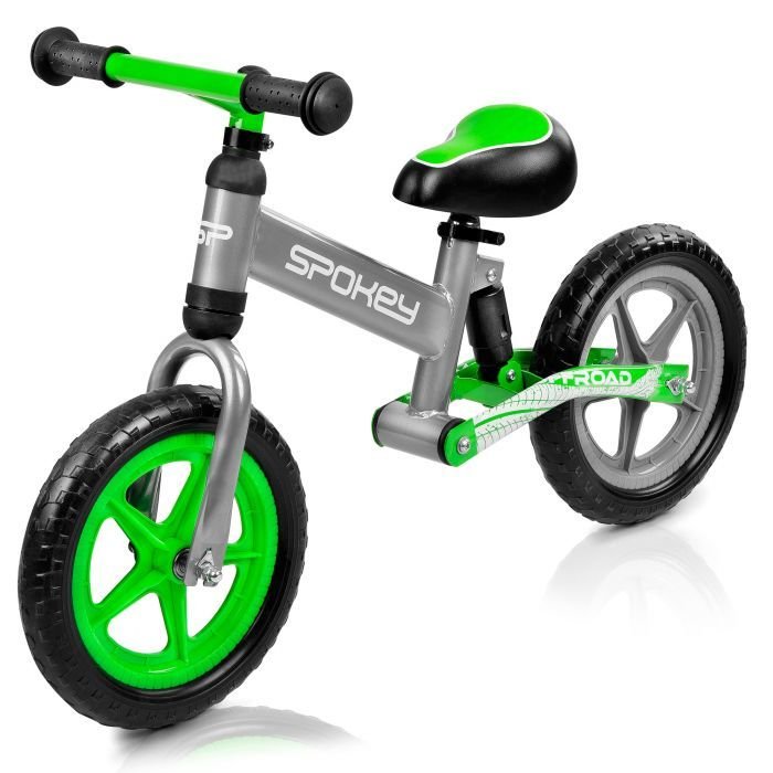 Balansinis dviratukas OFF-ROAD, pilkos/žalios spalvos, išlaiko iki 40 kg