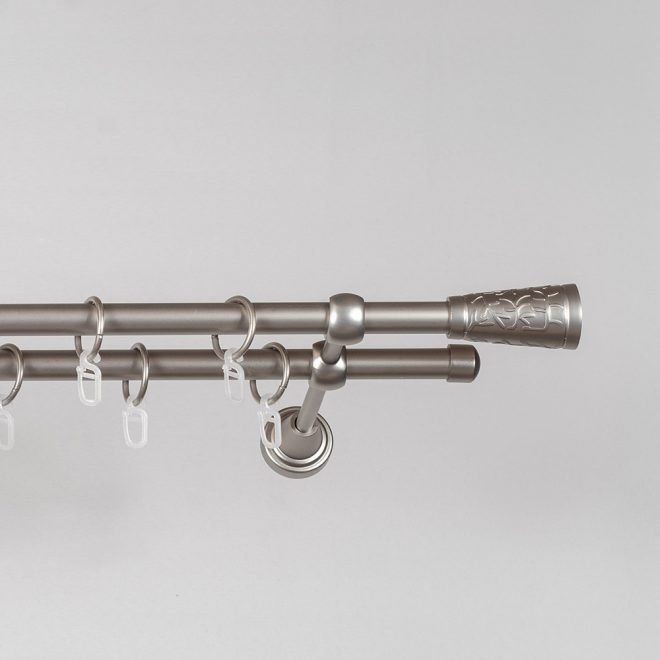Metalinis karnizas SEVILLA-PICOLO, sidabro sp., dvigubas, 2,4 m, Ø 16 mm