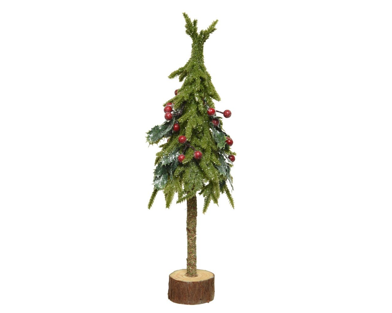 Kalėdinė dekoracija MINI TREE RED BERRIE, žalios sp., 35 cm., 1 vnt.