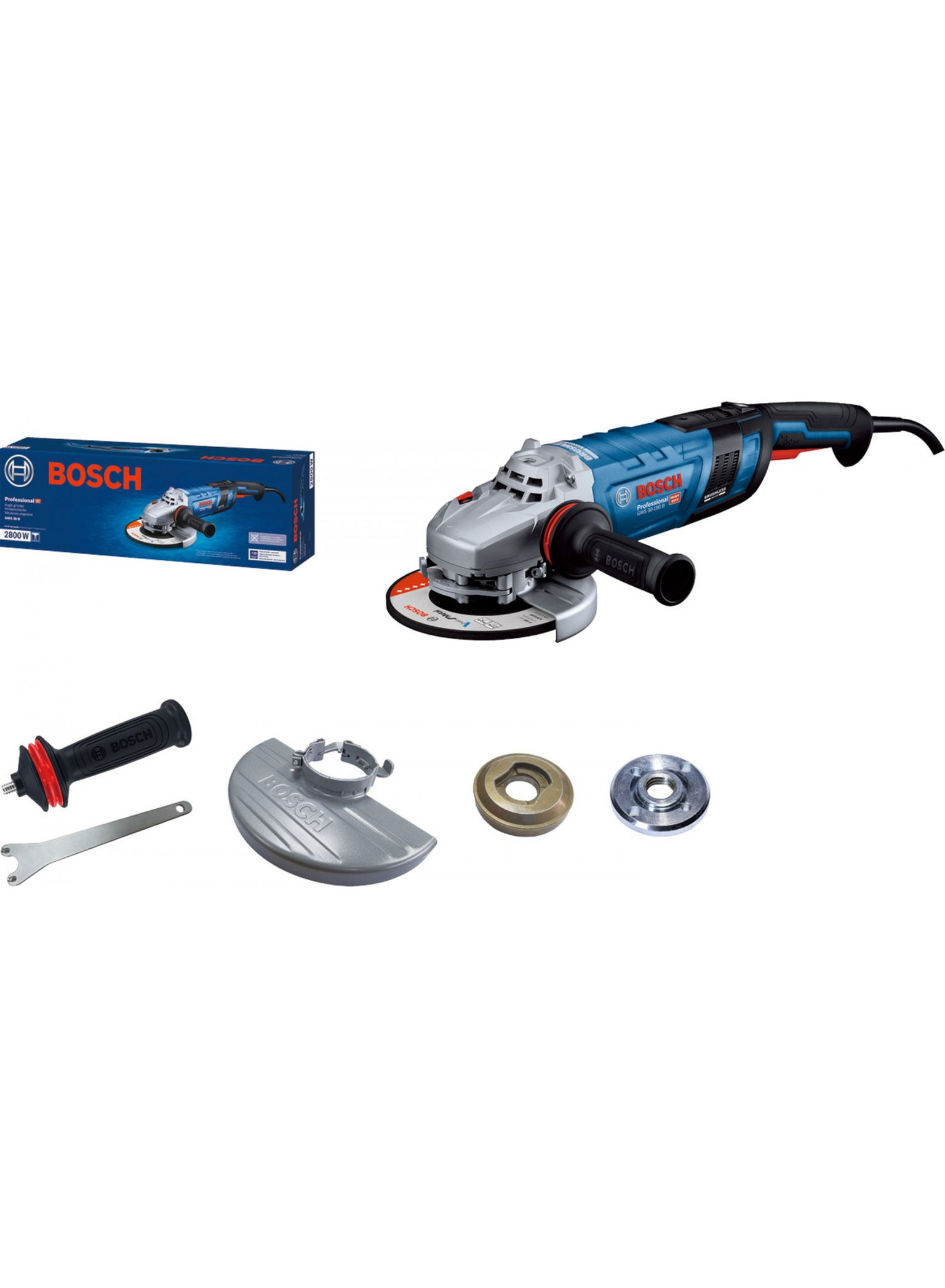 Elektrinis kampinis šlifuoklis BOSCH PRO GWS 30-180 PB, 2800 W-1