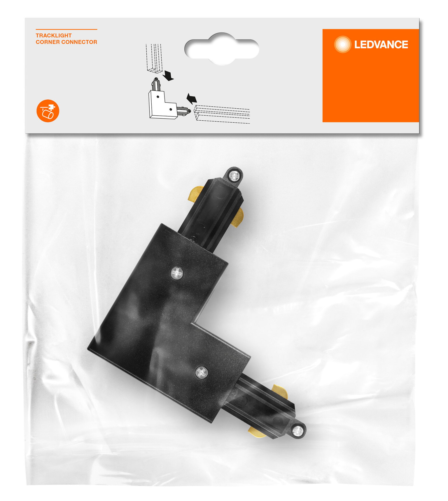Vienfazio taškinių šviestuvų bėgelio jungtis LEDVANCE TRACKLIGHT, kampinė, juoda - 3