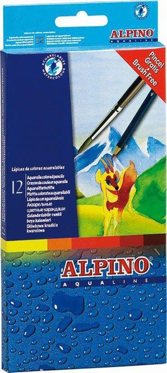 Spalvoti pieštukai ALPINO Aqualine, 12 spalvų